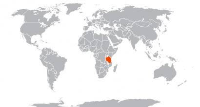 Танзанія на карті Танзанія показати на мапі