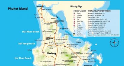 Papirna karta Phuketa na ruskom